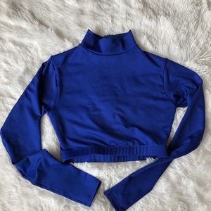 Varsity Cheer Spirit Stretch Mock Neck Midriff